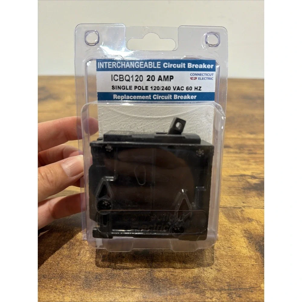 CONNECTICUT ELECTRIC 20 AMP ICBQ-120 CIRCUIT BREAKER SINGLE POLE 120/240 VAC